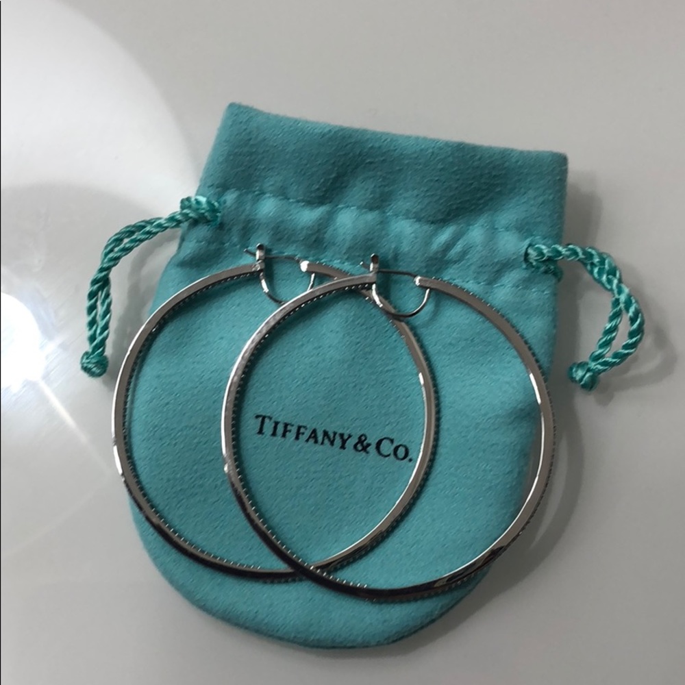 Henri bendel silver and diamond hoops